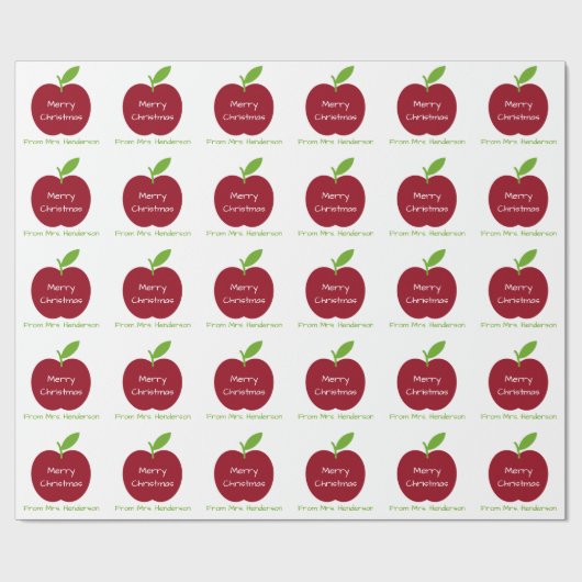 Die personalisierten Äpfel des roten und grünen Geschenkpapier (Flach)