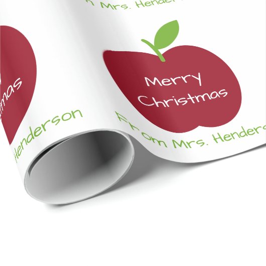 Die personalisierten Äpfel des roten und grünen Geschenkpapier (Rolleneckpunkt)