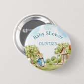 Die Peter The Rabbit Boy Blue Baby Dusche Button (Vorne & Hinten)