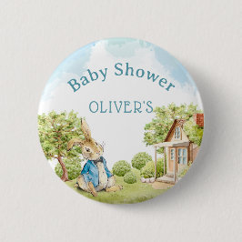Die Peter The Rabbit Boy Blue Baby Dusche Button
