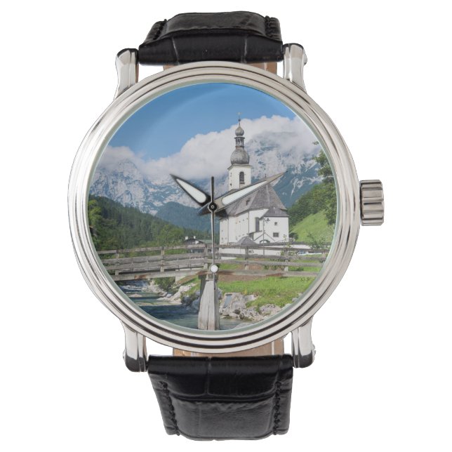 Die Pfarrkirche Ramsau in Bayern Armbanduhr (Vorderseite)