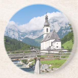 Die Pfarrkirche Ramsau in Bayern, Deutschland Sandstein Untersetzer