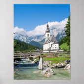 Die Pfarrkirche Ramsau in Bayern Poster (Vorne)