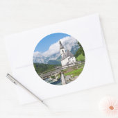 Die Pfarrkirche Ramsau in Bayern Runder Aufkleber (Umschlag)