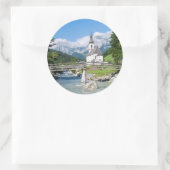 Die Pfarrkirche Ramsau Runder Aufkleber (Tasche)