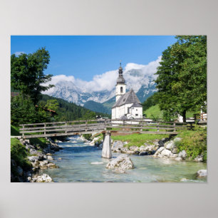 Die Pfarrkirche von Ramsau Poster
