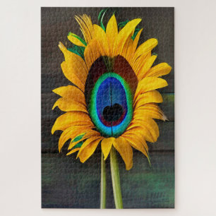 Die Pfau-Sonnenfeder-Blume Puzzle