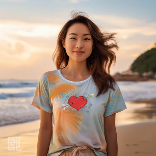 Die Pfeile durch den Herz-T - Shirt ist die Liebe