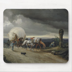 Die Pferde, die Wagen zeichnen, up einen Hügel, Mousepad
