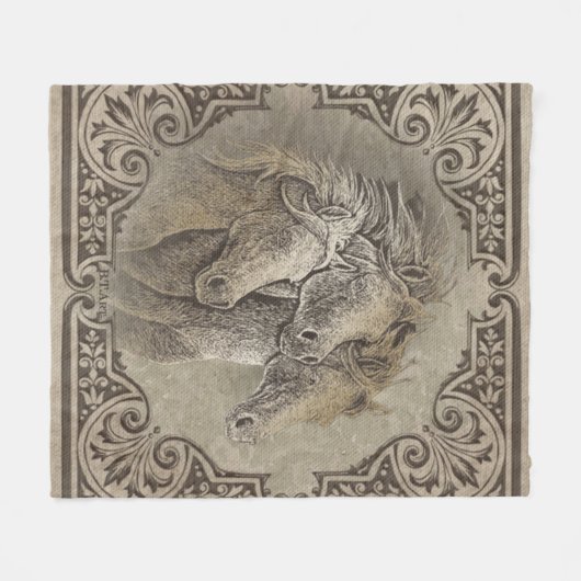 Die Pferde Fleecedecke (Vorderseite (Horizontal))
