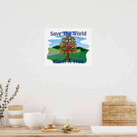 Die Pflanze der Welt als Baum gerettet Poster (Küche)