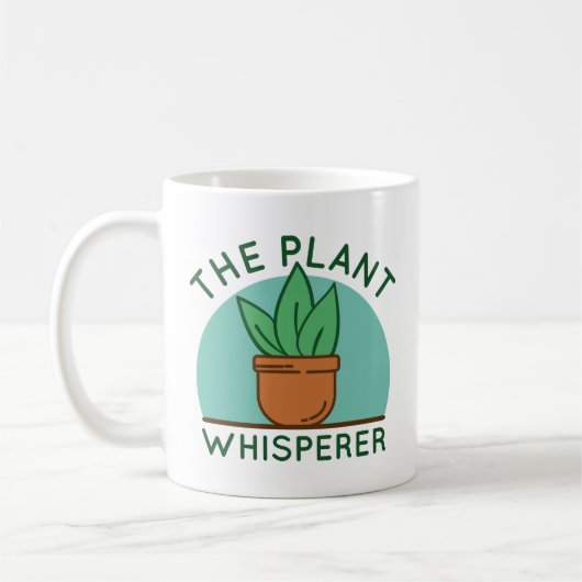 Die Pflanze flüstert Kaffeetasse (Links)