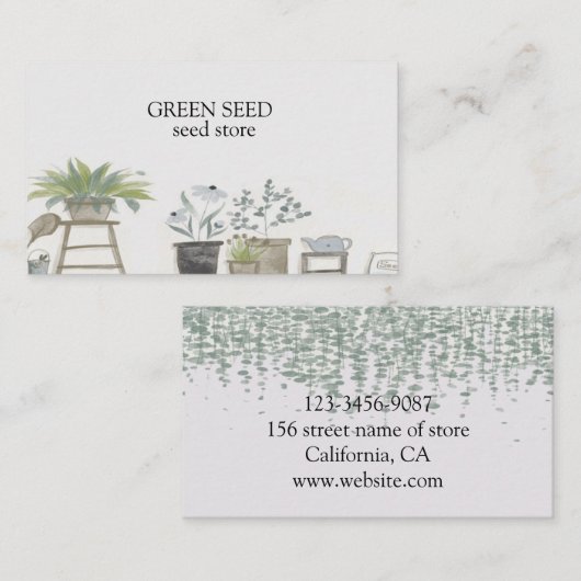 Die Pflanze Visitenkarte (Vorne/Hinten)