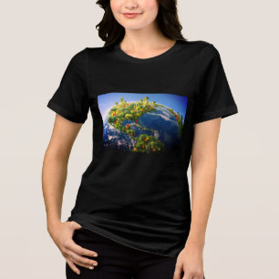 Die pflanzliche Erde auf einem kurzärmeligen Obert Tri-Blend Shirt