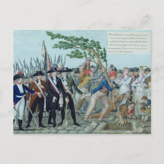 Die Pflanzung eines Baumes der Freiheit, c.1789 Postkarte (Vorderseite)