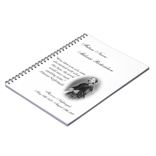 Die Pflege Student-mit Florence Nightingale Zitat. Notizblock (Linke Seite)