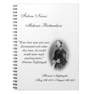 Die Pflege Student-mit Florence Nightingale Zitat. Notizblock
