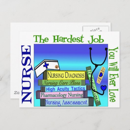 Die Pflege von "Hardest Job You are ever Liebe" Ge Postkarte (Vorne/Hinten)