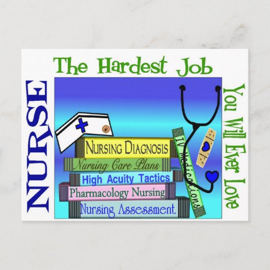Die Pflege von "Hardest Job You are ever Liebe" Ge Postkarte (Vorderseite)