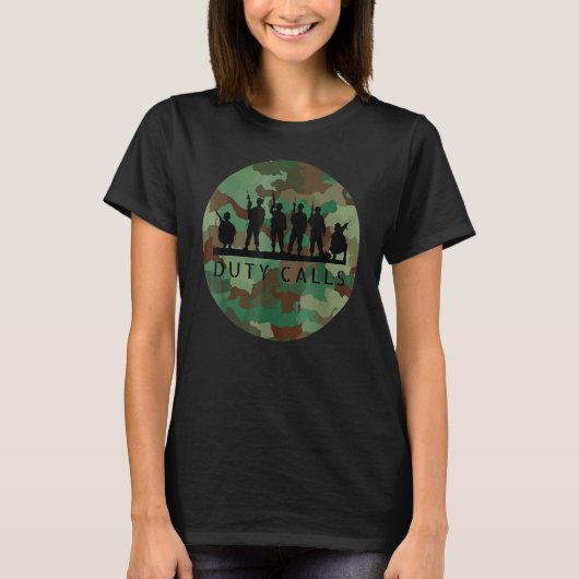 Die Pflicht ruft Cool Camouflage Soldier Figurine  T-Shirt (Vorderseite)