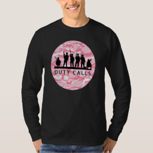 Die Pflicht ruft Coole Camouflage Soldier Figurine T-Shirt