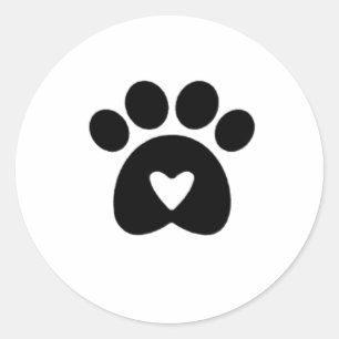 Die Pfote der Liebe, Sticker! Runder Aufkleber