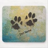 Die Pfotendrucke Ihres Hauses auf lackiertem Beton Mousepad (Vorne)