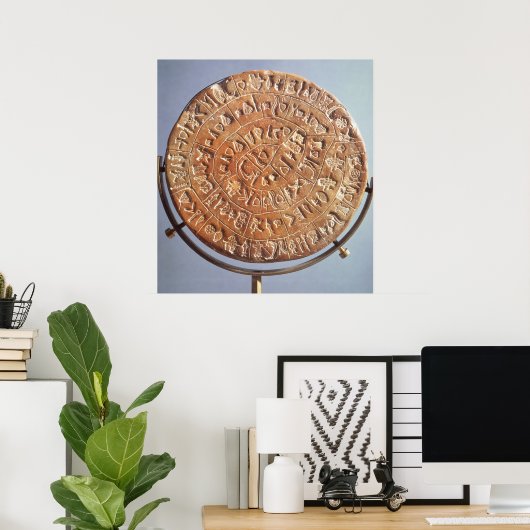 Die Phaistos-Diskette mit unbekannter Bedeutung Poster (Heimbüro)
