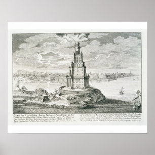 Die Pharos von Alexandria, Platte 9 von "Entwurf e Poster