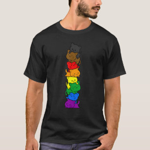 Die Philadelphia Pride Flagge Pride Katzenstapel L T-Shirt