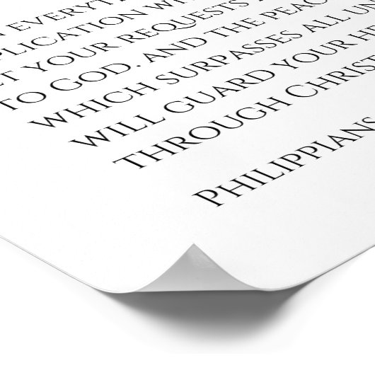 Die Philippinen 4:6-7 Fürchten Sie sich um nichts  Poster (Ecke)