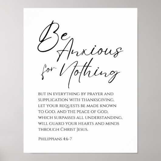 Die Philippinen 4:6-7 Fürchten Sie sich um nichts Poster (Vorne)