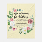 Die Philippinen 4:6 Fürchten Sie auf nichts Floral Fleecedecke (Vorderseite)