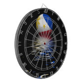 Die Philippinen fahnen auf. Dartscheibe (Vorderseite Links)