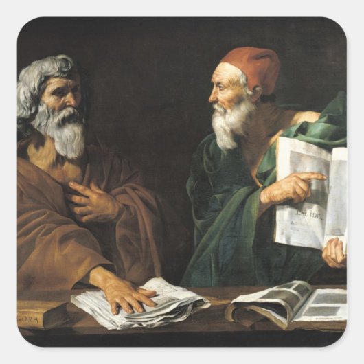 Die Philosophen Quadratischer Aufkleber (Vorderseite)