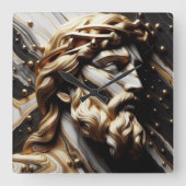 Die Philosophin ein Portrait von Weisheit und Stär Quadratische Wanduhr (Vorderseite)