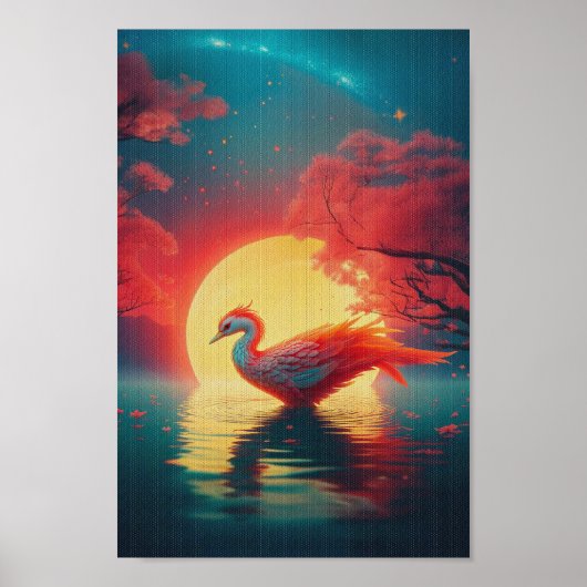 Die Phoenix-Aufladung im Mondlicht Poster (Vorne)