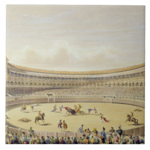 Die Piazza de Toros von Madrid, 1865 (Farbelitho) Fliese