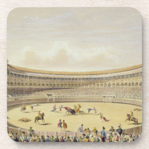 Die Piazza de Toros von Madrid, 1865 (Farbelitho) Getränkeuntersetzer