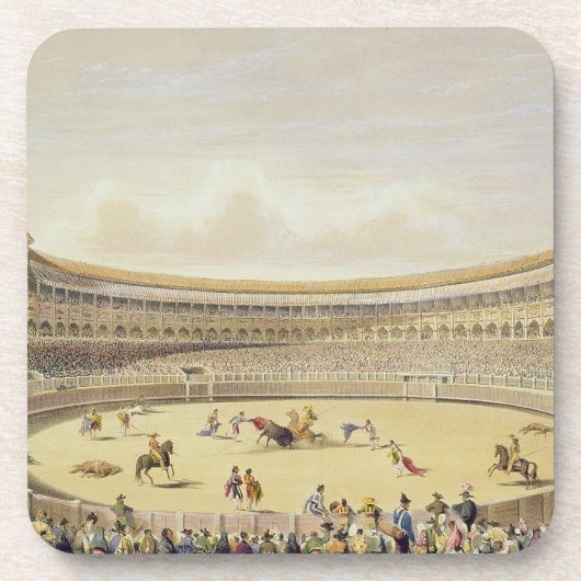 Die Piazza de Toros von Madrid, 1865 (Farbelitho) Getränkeuntersetzer (Vorderseite)