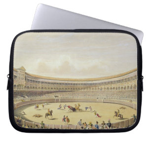 Die Piazza de Toros von Madrid, 1865 (Farbelitho) Laptopschutzhülle