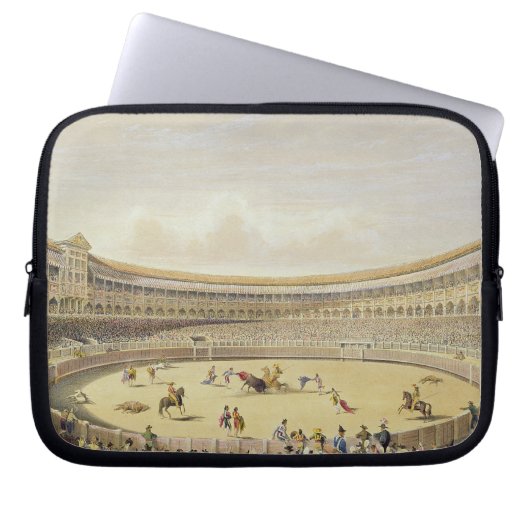 Die Piazza de Toros von Madrid, 1865 (Farbelitho) Laptopschutzhülle (Vorderseite)