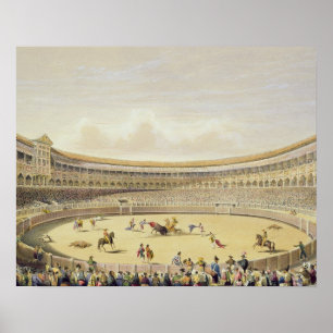 Die Piazza de Toros von Madrid, 1865 (Farbelitho) Poster