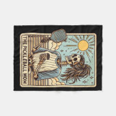 Die Pickleball-Mutter Tarotkarte Halloween-Skelett Fleecedecke (Vorderseite (Horizontal))