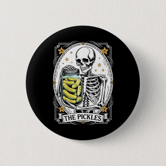 Die Pickles-Tarot-Karte Skelett Canning Saison Gar Button (Vorderseite)