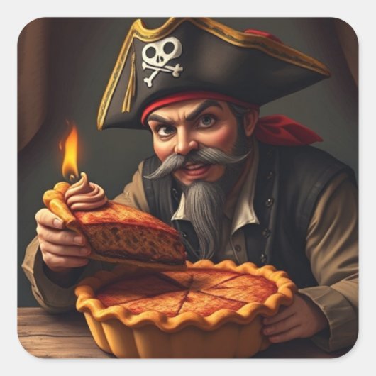 Die "PIErate" Quadratischer Aufkleber (Vorderseite)