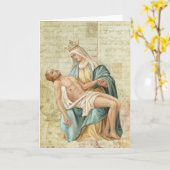 Die Pieta Mary und Jesus Religious Christlich Karte (Gelbe Blume)
