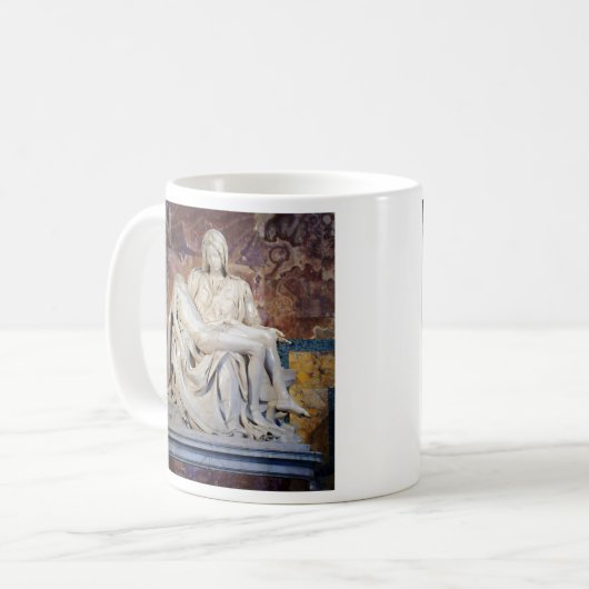 Die Pieta von Michelangelo Kaffeetasse (Vorderseite Links)