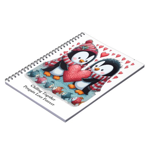 Die Pinguin-Liebe für immer zusammenkühlen Notizblock (Linke Seite)