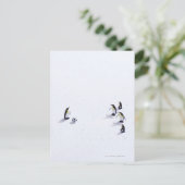 Die Pinguine beim Fußballspielen Postkarte (Stehend Vorderseite)